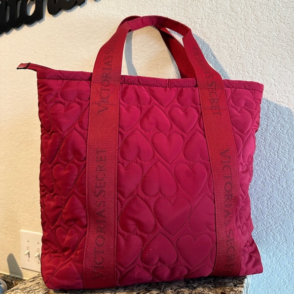 Victoria's Secret Handbags - ♥️Victoria's Secret Red Heart Quilted Tote❤️